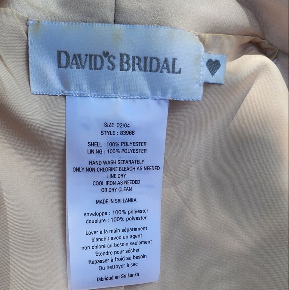 David's Bridal Cream Prom Dress with Bolero - Picture 6 of 13